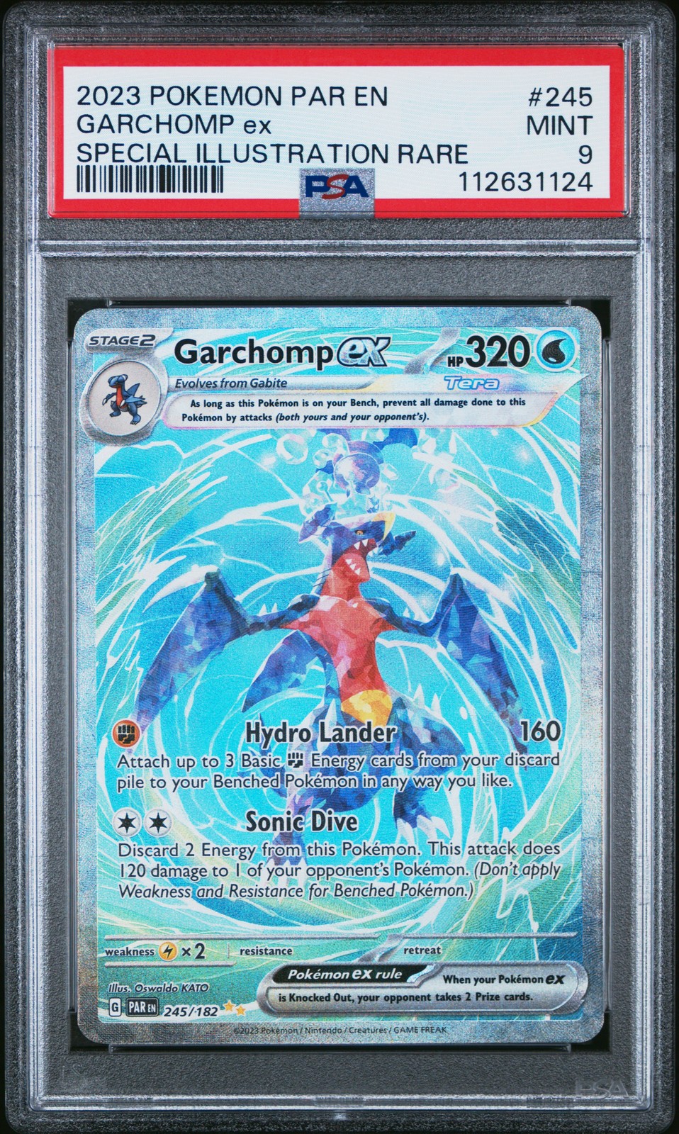 2023 Pokemon Par Paradox Rift #245 Garchomp Ex Special Illustration Rare PSA 9