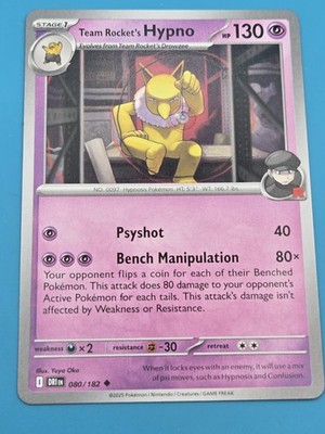 Team Rocket's Hypno 080/182 Sv10: Destined Rivals Uncommon NM