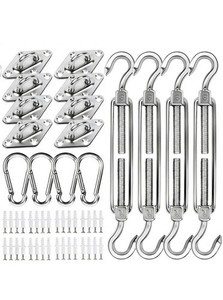 Sun Shade Sail Hardware Kit for Triangle or Rectangle Shade Sail. 80 Pcs. YOFIT