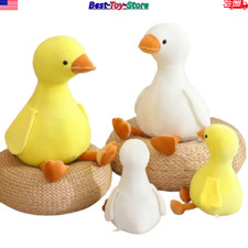 Cute Duck Goose Plush Toy Soft Stuffed Animal Doll Yellow White Cuddly Gift