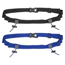 Race Number Belt, Running Belts Bib Holder with 6 Gel Loops 2 Pcs Black/Blue