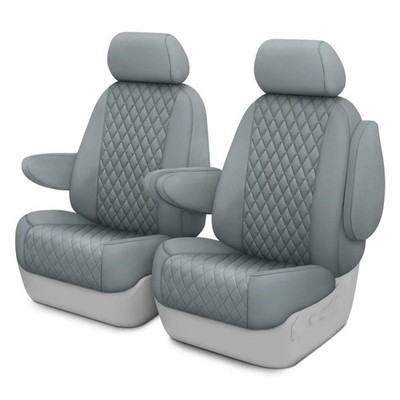 For Toyota Matrix 05-08 Diamond Quilted 1st Row Light Gray Custom Seat Covers