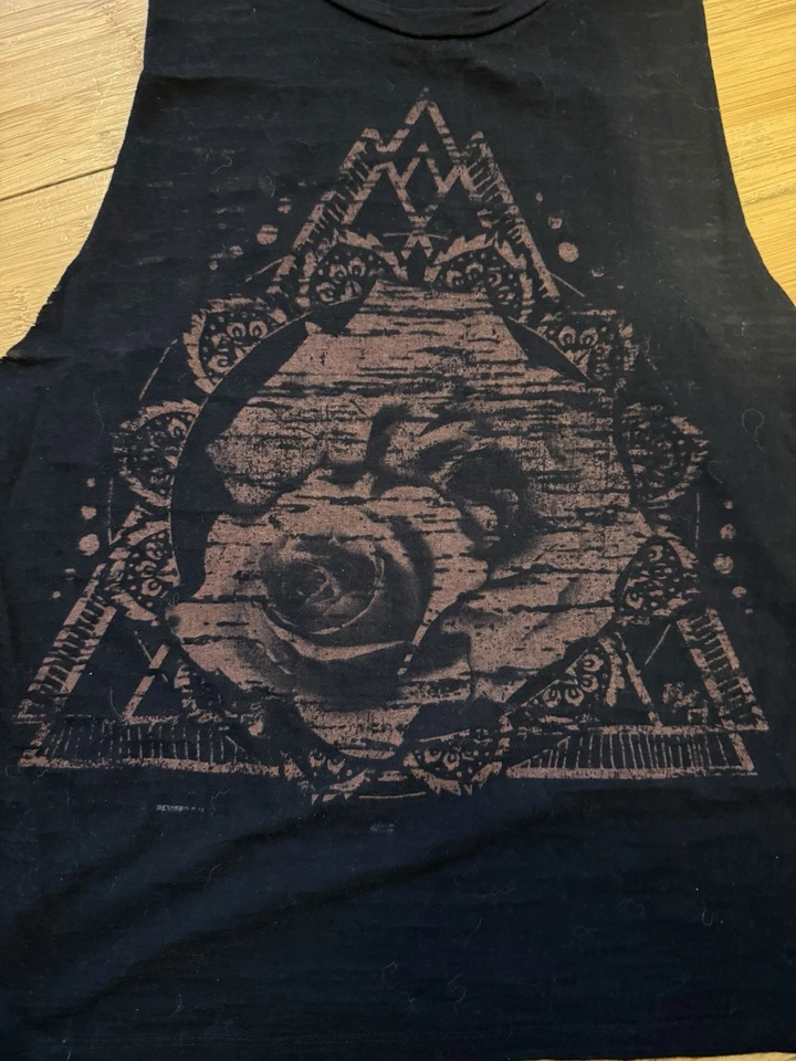 Camiseta sin mangas Metal Mulisha Burnout para mujer talla S pequeña negra rosa Moto Grunge Y2K Foto 3 de 4