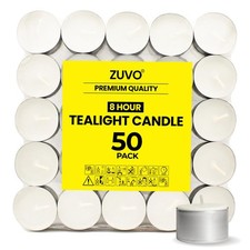 Tea Lights Candles 50 Pack 8 Hour White Long Lasting Smokeless Unscented Art
