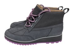 Vionic Nolan Orthotic Waterproof Gray Purple Womens Boots Size 9 - NWOB