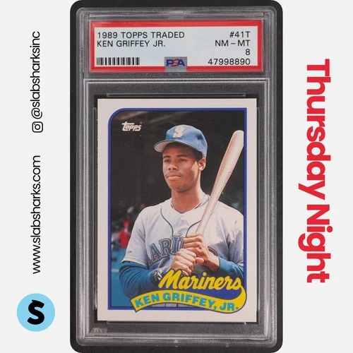 1989 TOPPS TRADED #41T KEN GRIFFEY JR. RC ROOKIE PSA 8