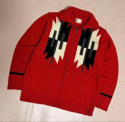 THIRD WAVE Chimayo Cowichan Zip Cardigan Jacket Knit Ortega Native 80s #FC CAA