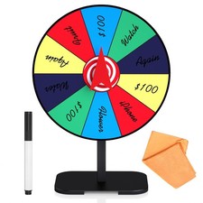 8 Inch Prize Wheel Spinner with Stand, Dry Erase Spinning Wheel for Prizes wi...