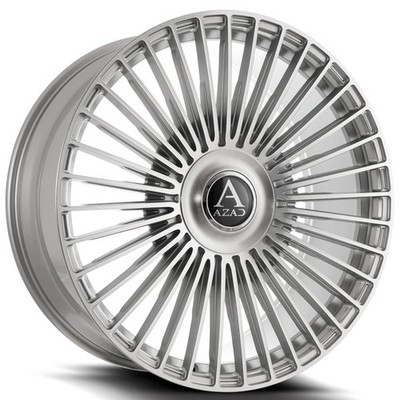 24x9/24x10 Azad Wheels AZV04 Brushed Silver Floating Cap Rims (4pcs) A1