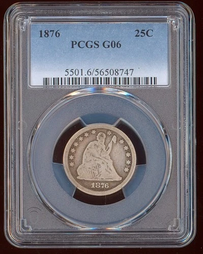 1876 US Liberty Seated Quarter Dollar - PCGS Good - G06
