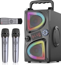 A50 Portable Karaoke Machine 2.2Ch Bluetooth with 2x Wireless Microphones