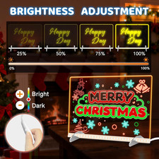 Led Drawing Board with 7 Colors, 11.8"X7.9" Acrylic Dry Erase Board with Ligh...