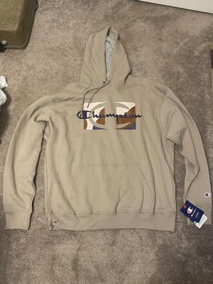 Champion Hoodie Mens XL Tan Pullover Sustainable Recycled Fibers Logo New Tags