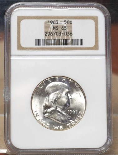 1963 FRANKLIN HALF DOLLAR NGC MS65 703036
