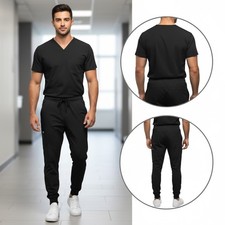 Cherokee Medical Uniforms Men's Scrub Pants Black 2XL Jogger Fit Antimicrobial