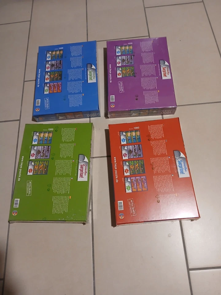 Set di 4 Puzzle Heye 1000 Pezzi Mordillo Surprise Nuovi - Immagine 2 di 2