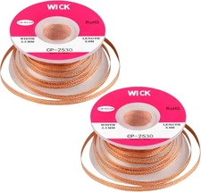 Solder Wick, Desoldering Wick with Flux 0.1Inch Width X 10 Ft Length, No-Clean S
