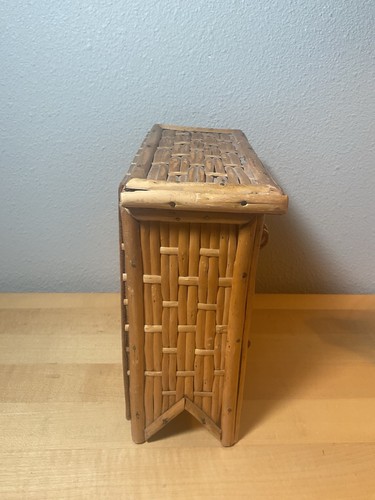 Small Bamboo/Wicker Chest Drawers Armoire Mirror - Picture 4 of 9