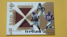 2001-UD TOP TIER-RANDY MOSS TRI-STARS GAME USED BALL RELIC-VIKINGS