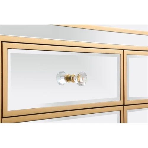 Elegant Decor Reflexion 72" Metal and MDF Mirrored Credenza in Gold - Picture 6 of 8