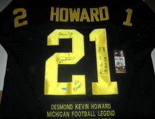 DESMOND HOWARD MICHIGAN WOLVERINES HEISMAN 91 GO  BLUE TRISTAR/COA SIGNED JERSEY