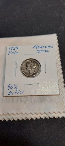 1929 *P*   MERCURY 90% SILVER DIME  ***Fine Condition*** FREE SHIPPING !!