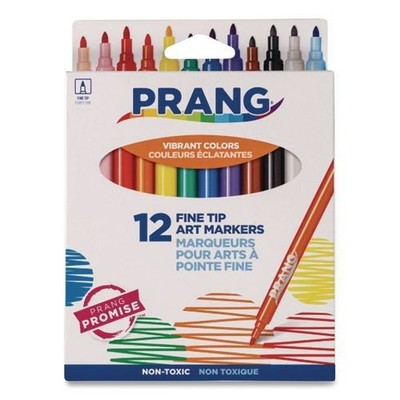 Prang Fine Line Markers, Fine Bullet Tip, Assorted Colors, 12/Set, 2 Sets/Pack