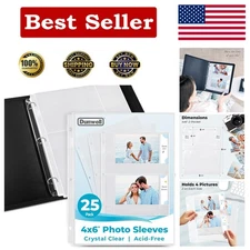 Professional 4x6 Photo Album Refill Pages - 25 Acid-Free Sleeves for Memories