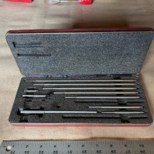 Starrett No. 124 Mechanical Inside Micrometer Set 2-12 in 0.0001 - missing 3 pc