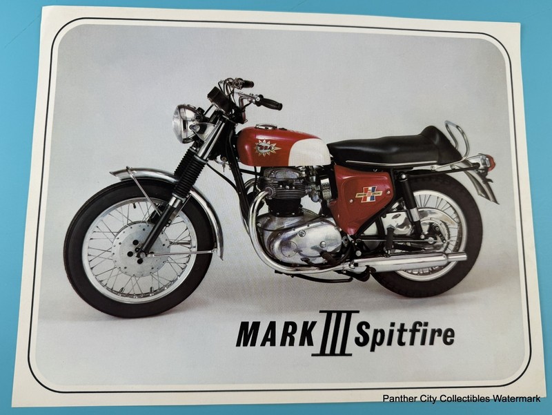 Manufacturer Original 1967 BSA Spitfire Mark III Motorcycle Brochure