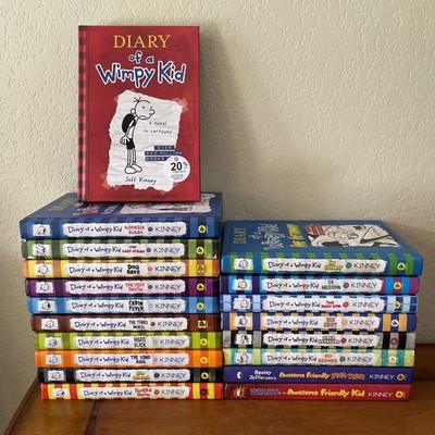 Lot of 20 Diary of a Wimpy Kid Hardcover Books 1-13,15-18,20 + Extra Jeff Kinney