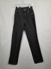 Rocky Mountain Jeans Womens 24 Black High Rise Western Yoke Tapered Denim
