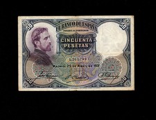 Spain - 50 Peseta Note - 1931 - P82 - Circulated