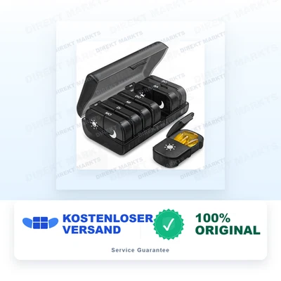 AUVON Tablettenbox 7 Tage Morgens Abends, Pillendose 7 Tage 2 Fächer, handlicher - Bild 1 von 4
