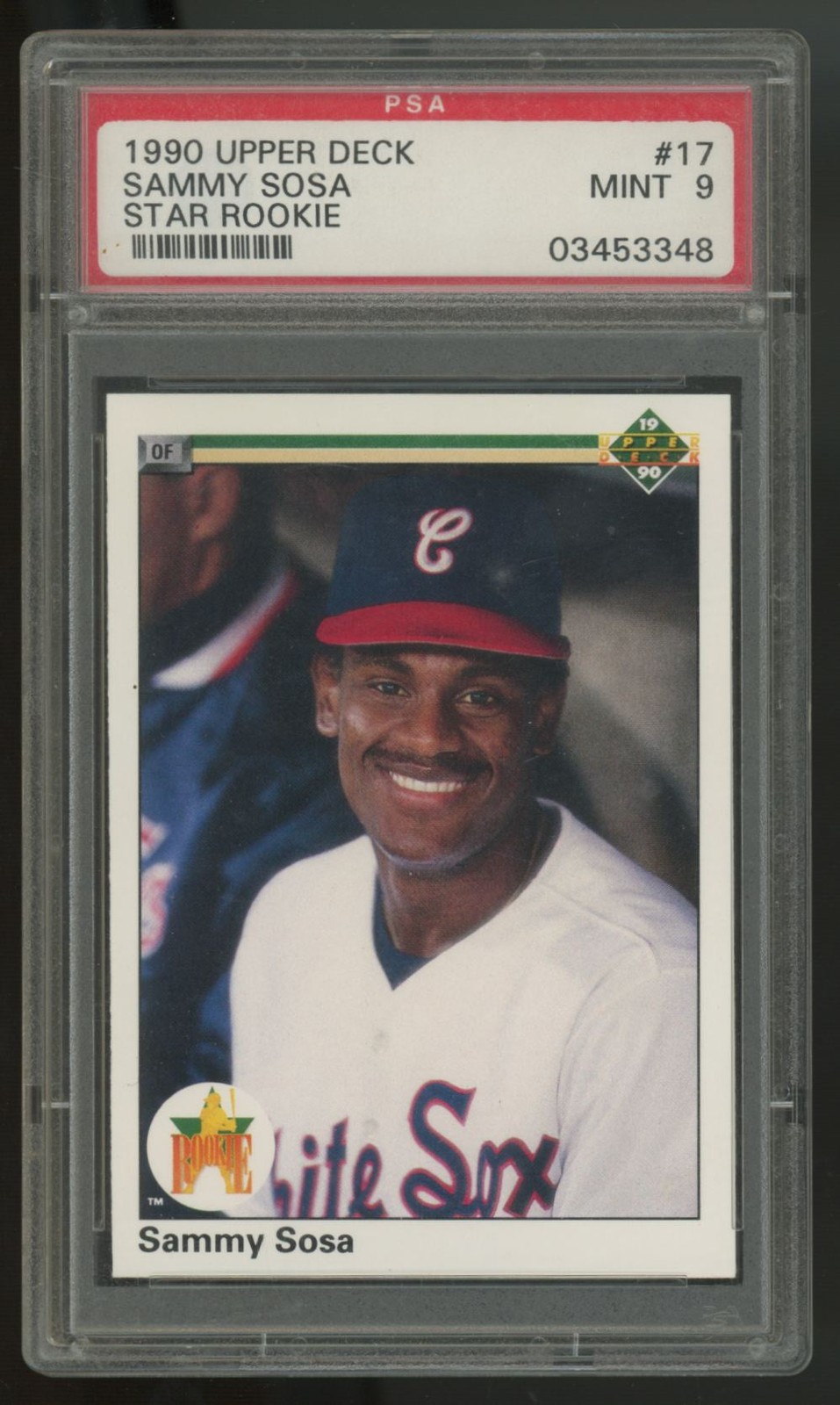 1990 Upper Deck Sammy Sosa RC Star Rookie #17 PSA 9