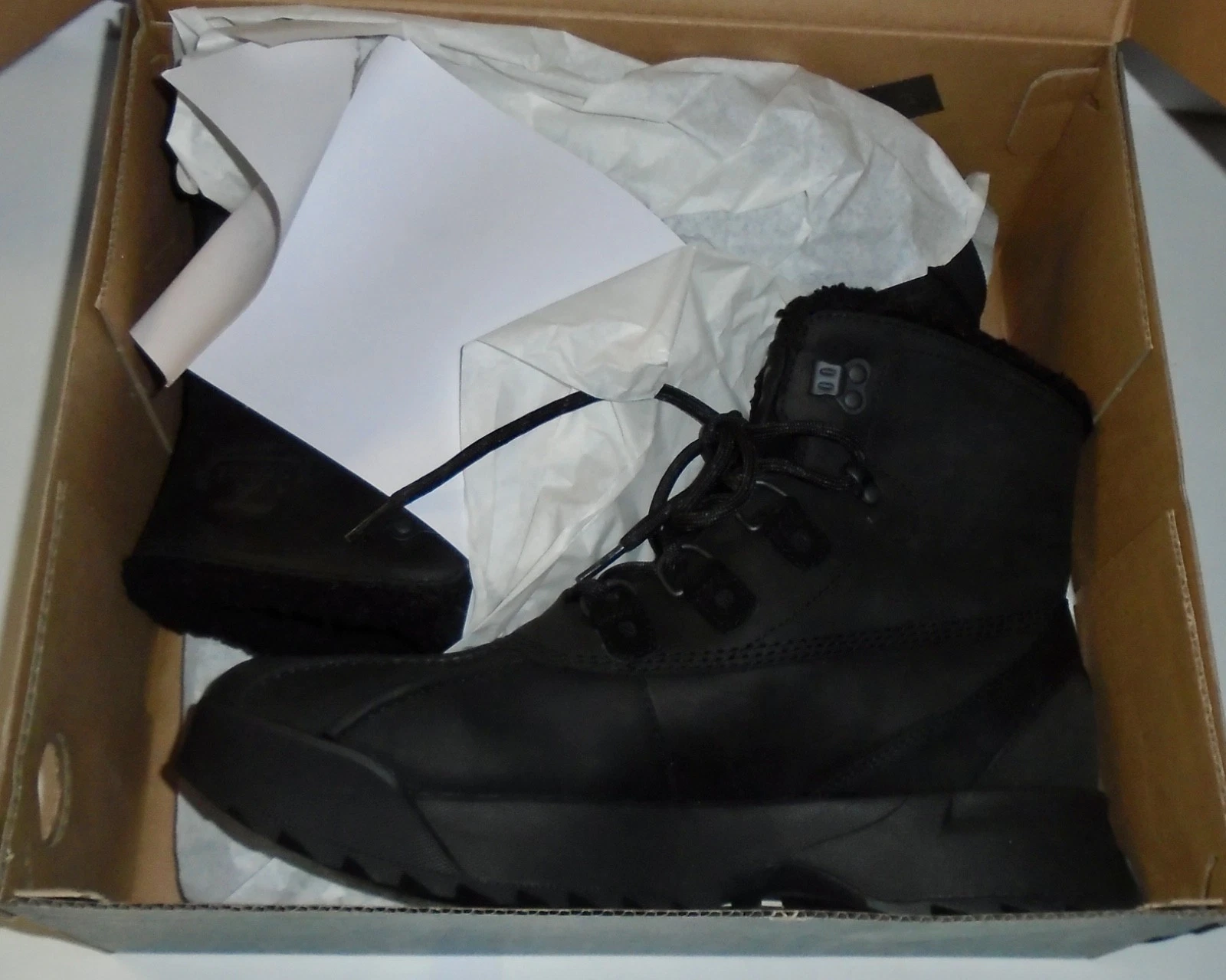 NWT MEN'S SOREL SCOUT 87 WP LUX BLACK WINTER BOOTS Size: 11.5M