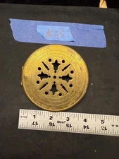 (N65) Antique French Mantel Clock Pierced Brass Back Door 4"