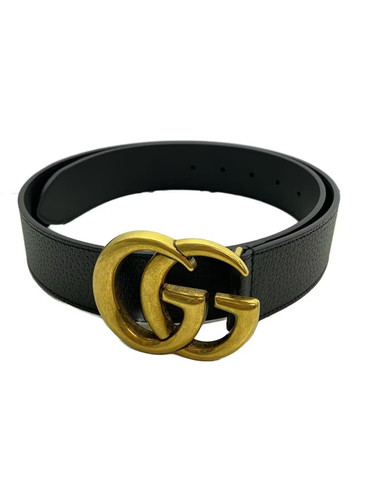 GUCCI Men's Leather Belt, Black, Solid Color, 406831