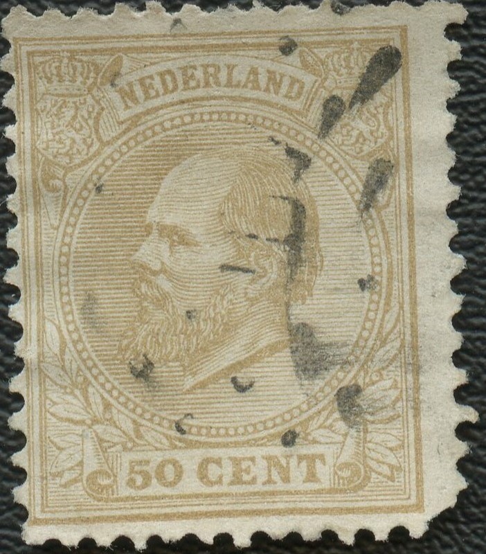 1872 Used Netherlands 50c Scott #31 Bister Cancel Stamps