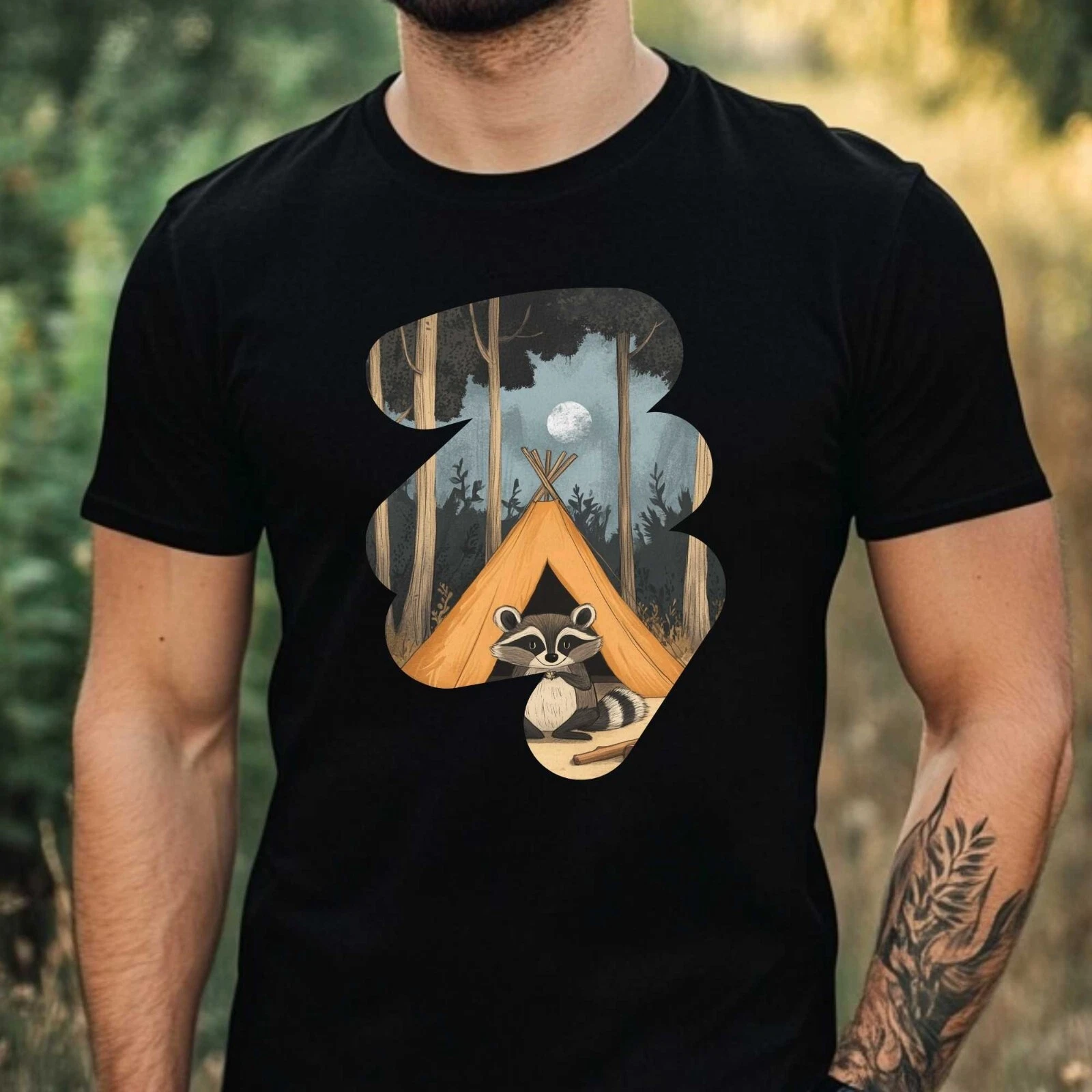 Mens Camping Raccoon Print Cotton T-Shirt Size XS to 5XL
Opens in a new window or tab