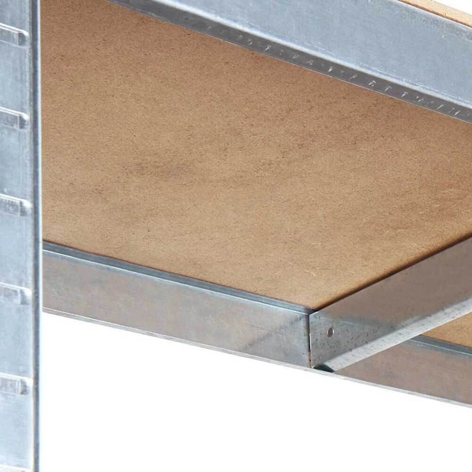 Scaffale 5 Ripiani Metallo e Legno 180x75cm Carichi Pesanti Scaffalatura Zincata - Immagine 4 di 4