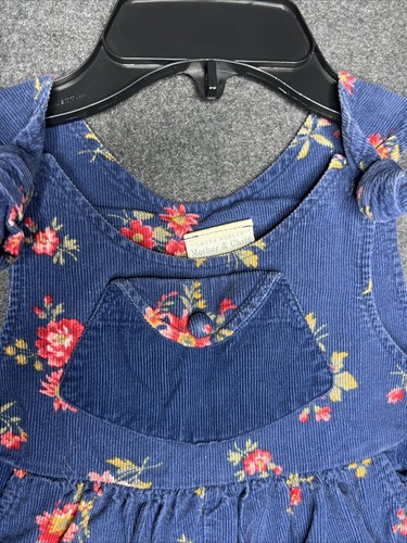 Vintage Laura Ashley Corduroy Jumpsuit Mother and Child Blue Floral 6-12 Months - Picture 4 of 9