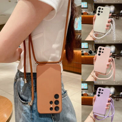 HandyHülle mit Band Handykette Für Samsung A16 A15 A55 A35 A54 A56 Silikon Case - Bild 1 von 4