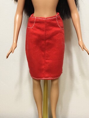 Barbie Doll My Scene Fashion Fever Red Pencil Skirt Outfit