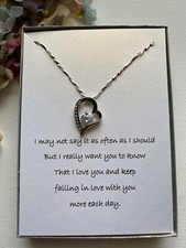 Love Heart necklace w/ love poem for your wife/girlfriend/friend