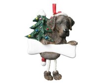 Chocolate Lab Labrador Dangling Legs Ornament PERSONALIZED FREE 
