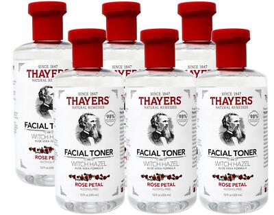 Thayers Alcohol-Free Rose Petal Witch Hazel Toner, 12 oz - 6 Pack
