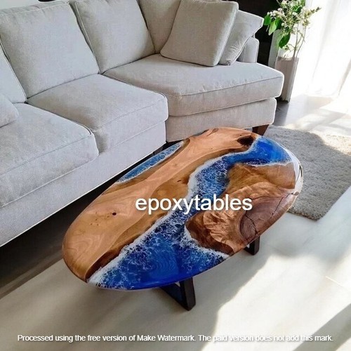 12"x18" Custom Epoxy Resin Ocean Wave Dining Table One-of-a-Kind ...