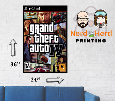 Grand Theft Auto IV GTA4 PS3 Wall Poster Multiple Sizes 11x17