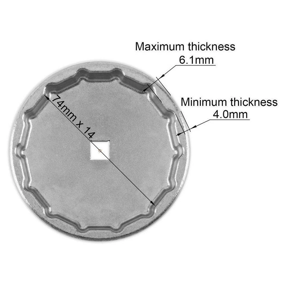 74 мм гаечный ключ масляного фильтра 14 флейт для Volkswagen, Mercedes Benz, Vw, Audi и т. д. - Изображение 2 из 4
